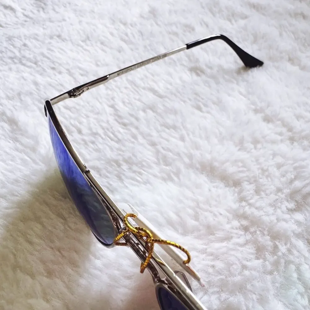 Zane Silver w/ Green & Blue Lenses Mirrored Sunglasses